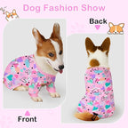 Glittme 2PACK Dog Pajamas Soft Dogs Clothes for Small Medium Dogs Elastic Cats Apparel Breathable Dog Pjs for Puppy