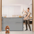 76" Retractable Baby Gates Extra Wide, Mesh Long Dog Gate for Wide Openings, Indoor Outdoor Stair Gate for Doorways Hallways Deck Porch, Child Pet Safety Essentials for Home, Grey