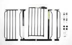 Regalo Safety 29-49" Easy Step Extra Wide Baby Gate for Doorways & Bottom of Stairs, Pressure Mounted Safety Gate with Door for Babies, Toddlers & Pets, Black