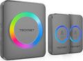 TECKNET Wireless Doorbell with 2 Buttons & 1 Receiver, IP65 Waterproof Doorbells for home, 1300ft Operating Range, 60 Melodies & 5 Volume Levels of 0-120 dB, RGB Light for Hearing Impaired