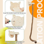 Weysat Cat Tree with 2 x 59.1 Inch Climbing Rope Wall Mounted Cat Climbing Tower Toy with Scratching Post Kitten Rope Ladder with Jumping Platform Wall Steps for Playing and Rest (Wood,Kitten Head)
