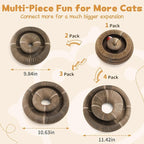 2Pcs Magic Organ Cat Scratcher Cardboard, Foldable Scratching Board, Interactive Cat Toy with Bell Ball, Corrugated Cardboard Scratch Pad for Indoor Cats, Round