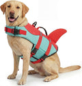 ASENKU Dog Life Jacket - Pet Safety Vest for Swimming & Boating, Shark Life Jacket with Floatation, Dog Lifesavers Swimsuits for Small Medium Large Dogs (RedGreen, 2XL)