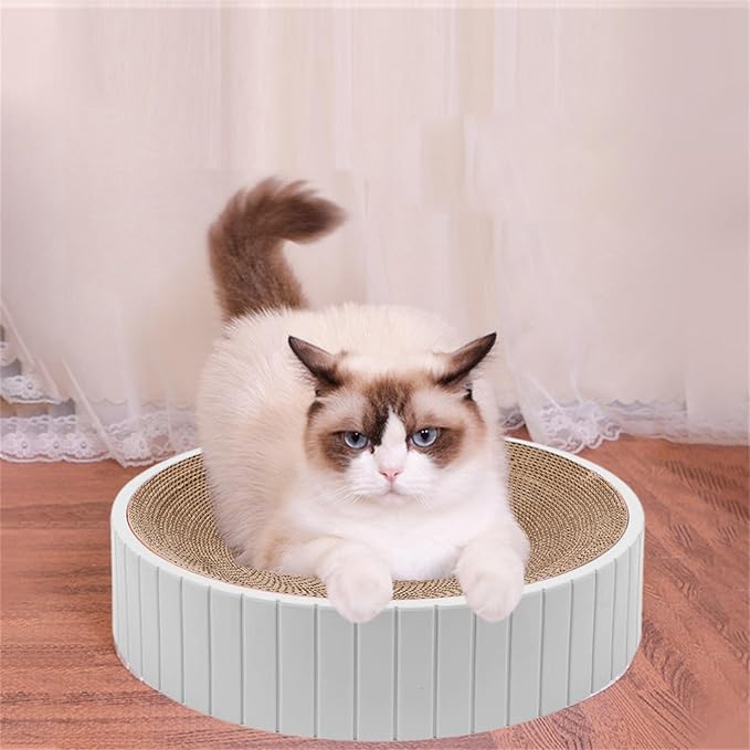 Cardboard Cat Scratcher Round Cat Scratching Board Cardboard Bowl Nest Pet Scratch Scratching Pad Lounge Bed Corrugated Paper Design for Clawing and Resting