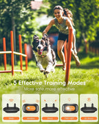 SLOPEHILL Dog Shock Collar,4200FT Dog Training Collar with Remote,IPX8 Waterproof E-Collar with Beep,Vibration,Shock,Flashing Light,No Shock Model,Electric Shock Collar for Dogs,Orange 2PCS