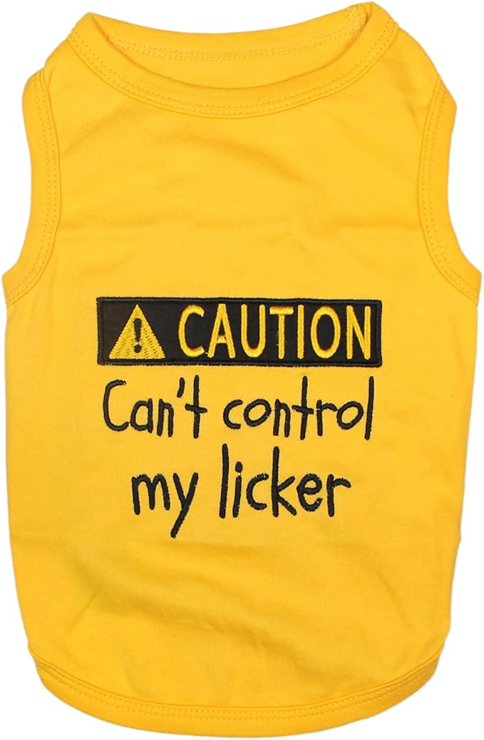Parisian Pet Dog Shirt – 100% Cotton Shirts for Small Dogs – Yellow Sleeveless Puppy Clothes – Lightweight Pet Apparel – Breathable Soft Dog Clothes - Stretchy Funny T Shirts for Dogs