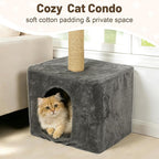 XiaZ Cat Window Perch with Tall Scratching Post, 58" Cats Window Hammock with Cat Condo, Multi-Level Cats Scratching Post for Climbing, Sleeping & Watching Birds