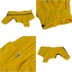 Lovelonglong Warm Dog Coat, Windproof Dog Jacket for Small Medium Large Dogs, 4 Legged Fleece Dog Winter Coat Zippered Closure Dog Outdoor Jacket Yellow XXXXL