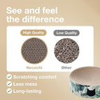 Necoichi Cat Scratcher Bowl Replacement for Indoor Cats - Cat Scratching Lounger with Reversible Usability and Extra Comfort for Lounge, Cardboard Bed Couch / (Regular, Oak)