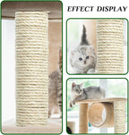 White Sisal Rope 1/4 Inch by 32-Feet for Cat Scratching Post Tree Tower Replacement Repair and Replace, DIY Hemp Twine Rope for Kittens Shelves Furniture Window Bed Perch House Climbing, 6mm by 10m
