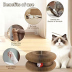 Cat Scratcher Toys for Indoor Cats - 2PCS Kitty Kurlz Magic Organ Cat Scratcher Board, Cardboard Cat Scratching Board Ball Scratcher Pad