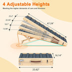 Clikuutory 2025 Upgraded Dog Ramp for Couch, 47.2" Foldable Small Dog Ramp for Bed, 4 Adjustable Height from 14" to 26", Portable Stable Pet Steps with Anti-Slip Carpet for Low Bed Couch Stairs, Wood