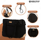 Plush Dog Purse Carrier for Small Dogs, Soft Dog Tote Bag with Safety Harness Clip, Cozy Pet Carrier for Dogs Under 15 lbs, Comfortable Dog Shoulder Carrier for Travel, Black