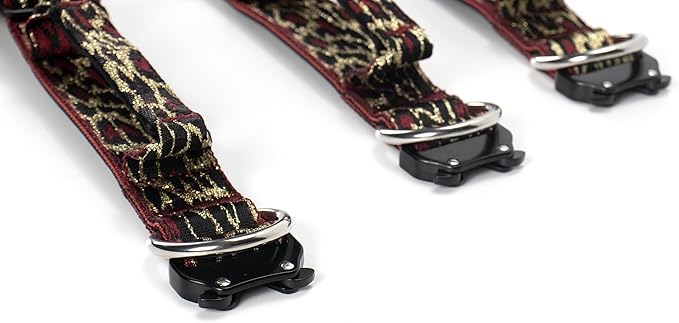 Heavy Duty Dog Collar with Unique Leopard Totem Design Adjustable Durable Nylon Collar, Metal Buckle for Large Dogs Bold Style for Training & Outdoor Adventures (Red Leopard L)