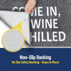 Muddy Mat® Absorbent Microfiber Door Mat & Pet Rug, Non Slip Washable Chenille Indoor Outdoor Entry Rug for Kitchen Bedroom Bathroom - Come In The Wine Is Chilled Funny Welcome Mat Porch Decor 19"x30"