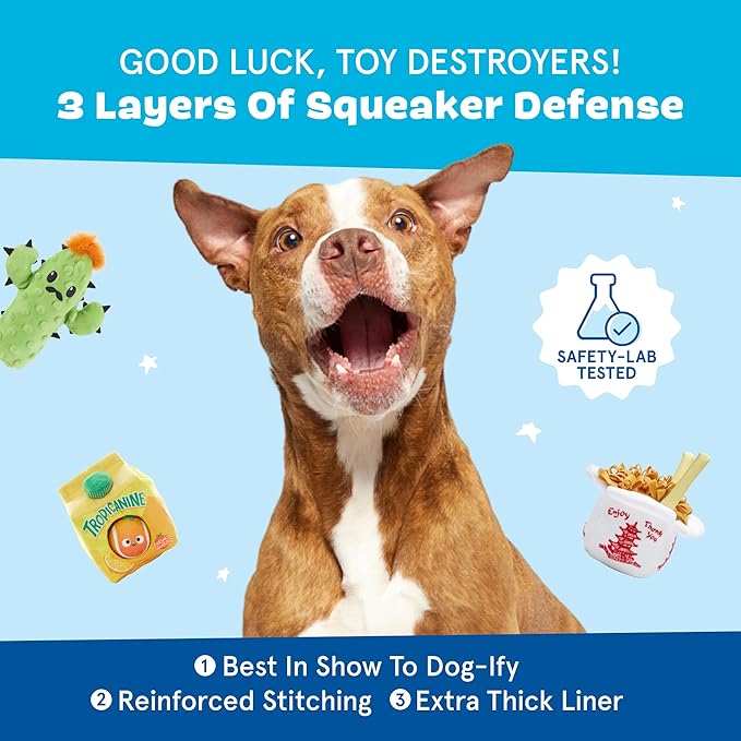 Barkbox Under The Sea Bundle - 3 Toys for Medium and Large Dogs - Squeaky Dog Toy, Tug Toy, Plush Chew Toys - Maggie Mahi, Shify Sid The Squid, Moby Lick