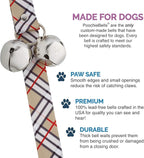 PoochieBells Handcrafted Dog Doorbell for Potty Training – Easy & Quick, Doggie-Safe USA-Made Dog Door Bell with Perfect Sound, Dog Trainer-Recommended for Over 20 Years, London Plaid