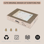 Large Cat Scratcher Pad with Box, Reversible Corrugated Cardboard Scratch Pad, Kitten Scratching Board with Catnip, Durable Recycle Scratching Pads