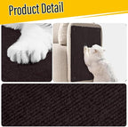 Cat Scratch Couch Furniture Protector, Adhesive Cat Scratch Pad Deterrent for Furniture, DIY Climbing Scratcher for Indoor Cats (Brown, 78.7x15.8 in)