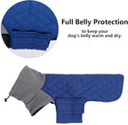 Geyecete Dachshund Coat,Dachshund Winter Coat,Warm Dachshund Coat Waterproof Windproof, High Neckine String Holes Miniature Dachshund Jacket for Small Dog-Blue-S