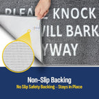 Muddy Mat® Absorbent Microfiber Door Mat and Pet Rug, Non Slip Washable Chenille Indoor Outdoor Rug - Please Knock Dog Will Bark Anyway Funny Dog Welcome Mat 19"x30"