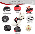 Service Dog Vest, ID Tag + 50 ADA Information Cards, Service Dog Harness in Sizes X Small to XX Large, Ruggedized Metal Tag, 2-Sided Service Animal Information Cards, ESA Accessory Set Large
