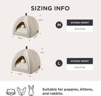 Bedsure Cat Beds for Indoor Cats- 2 in 1 Cat Cave House Tent for Kittens and Small Pets with Removable Washable Cushioned Pillow, Foldable Kitten Hideaway with Non-Slip Bottom, Beige, 16 inches