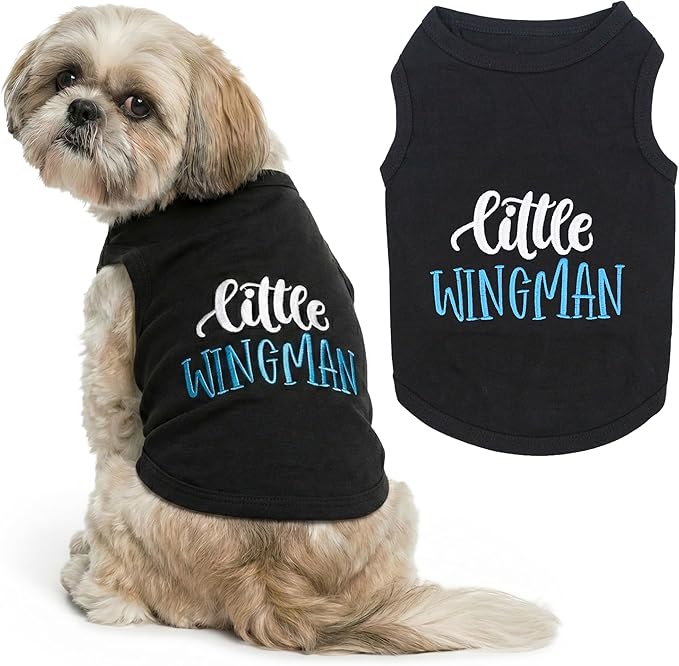 Parisian Pet Dog Shirt – 100% Cotton Shirts for Medium Dogs – Sleeveless Black Puppy Vest – Lightweight and Breathable Pet Apparel – Funny Summer Boy Dog Clothes - Stretchy Cute T Shirts for Dogs