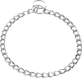 Herm Sprenger Chrome Plated Steel Dog Collar with Short Flat Links Choke Chain Two O-Rings for Small Medium Large Dogs Professional Training Collar Correction Slip Chain Made in Germany (18in (45cm))