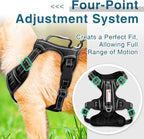 BARKBAY Dog Harness No Pull with ID Tag Pocket - Heavy Duty, Reflective, Easy Control for Large Dogs(Black,XS)