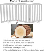 Freestanding Dog Gate Indoor,Doggie Gate Foldable Pet Gates for Doorways,Stairs or Hallways, Wooden Grey Pet Gate for the House, Pet Fence with Support Feet Included,24 "Height-3 Panels