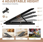 SLSY Dog Ramp for Bed, Couch & Car, Foldable Pet Ramp for Small Dogs and Cats, 4 Adjustable Heights 13.7''–19.6", Portable Stable Wooden Pet Steps with Non-Slip Pad for Sofa or Stairs