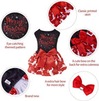 CuteBone Merry Christmas Dog Dress Velvet for Small Dogs Girl Reindeer Puppy Dresses Red Dog Clothes CVA04L-D