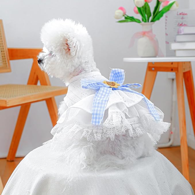 Furbabycare® Elegant Sweet Fashion Puppy Dog Blingbling Princess Skirt Pet Dog Lace Cake Camisole Tutu Dress K-White X-Small