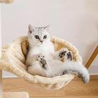 Cat Hammock 17in Dia. Spoon-Shape Large Cat Tree Hammock Soft Scratch-Proof Cat Tree Replacement Parts Washable Cat Tree Attachments Beige Cat Tree Hammock