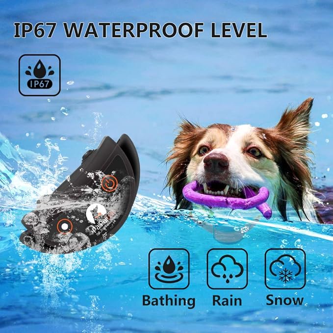 PaiPaitek No Shock Dog Training Collar with Remote, Lightest Vibration Collar for Small Dogs 5-15lbs & Medium Large Dogs, Rechargeable, Waterproof, 1600ft Range, No Prongs