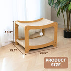 AIXINPET Two-Level Sisal Cat Scratcher Bed - Sturdy Cat Scratching Post with Scratch Pad&Hammock Bed, Comfortable Cats Bed for Indoor Kittens&Adult Cats -Sturdy Wooden Frame,Protect Furniture