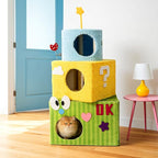 Happy & Polly Cat Tree for Cats, 49.2 Inches, All Breed Sizes, Climbing, Indoor, Wood and Sisal, Floor Mount, Modern
