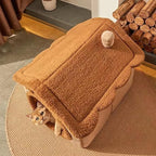 Cat Beds for Indoor Cats, Cute Bear Shape Cat Bed Cave, Pet House Cats Tent with Removable Cushion Pillow for Kittens Puppy Small Dogs (Brown, L-20.4 * 16.9 * 19.6in)