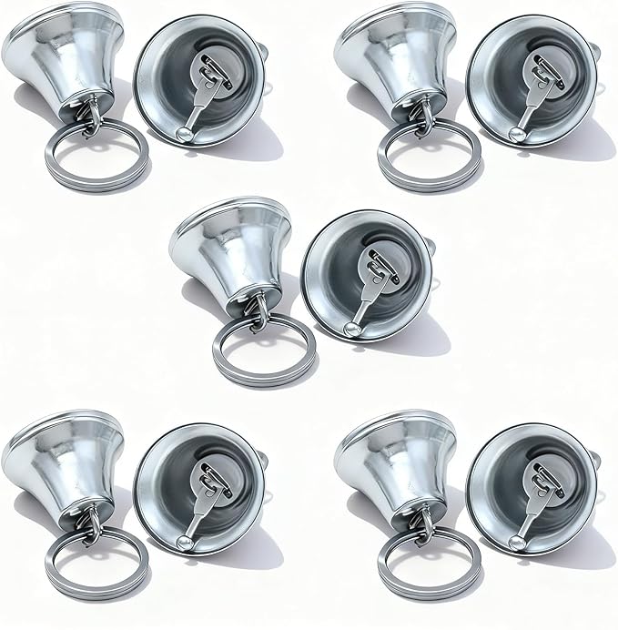 Large Dog Christmas Bells, Collar Loud Bells, Pet Tracker，Pet Loss Prevention, Handmade Metal(Silver)