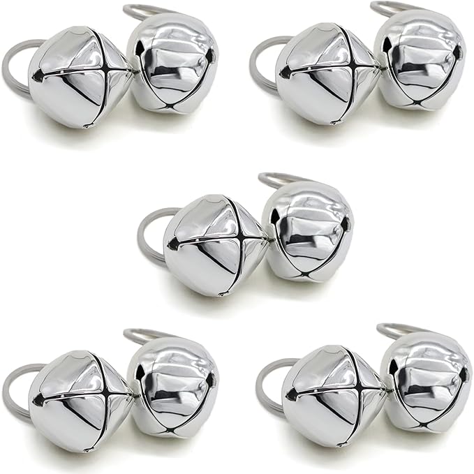 Large Dog Bells, Collar Loud Bells, Pet Tracker，Pet Loss Prevention, Handmade Metal(Silver)