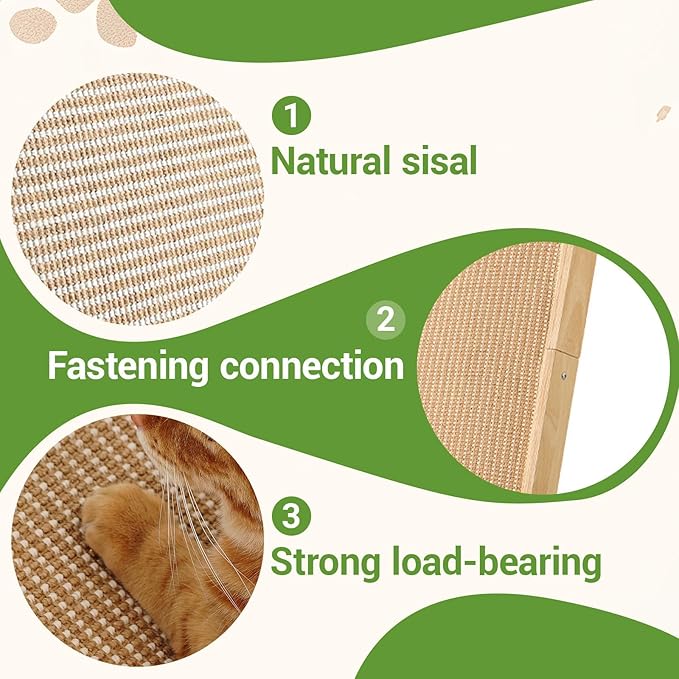 Eonflux Cat Scratcher, 27 Inch L Shaped Cat Scratching Board for Indoor Cats, Wall Mounted Furniture Protector Tall Scratch Pad, Large