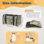 Cat Carrier Soft 25lbs Two Loading Pet Carriers Portable Small Dog Puppy Airline Approved Carrier with Side Pockets Foldable Portable for Outdoor Car Digital Grey