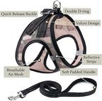 Dog Harness with Leash Set, No Pull Adjustable Reflective Step-in Puppy Pet Vest Harnesses for Small Medium Large Dogs and Cats,Camo Set XS