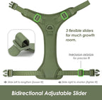 No Pull Dog Harness, Puppy Vest with Front Clip for Small Medium Large Sized Dog (Misty Green,XS)
