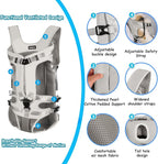PetBonus Pet Front Dog Carrier Backpacks, Adjustable Pet Backpack, Legs Out Easy-fit Puppy Chest Carrier for Medium Small Dogs, Hands Free for Hiking, Cycling (Grey, XL)