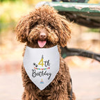 Dog Birthday Bandana Happy 4th Birthday Dog Bandana Party Supplies Pet Lover Gifts Happy Birthday Dog Triangle Scarf for Puppy Pet Scarf Accessories