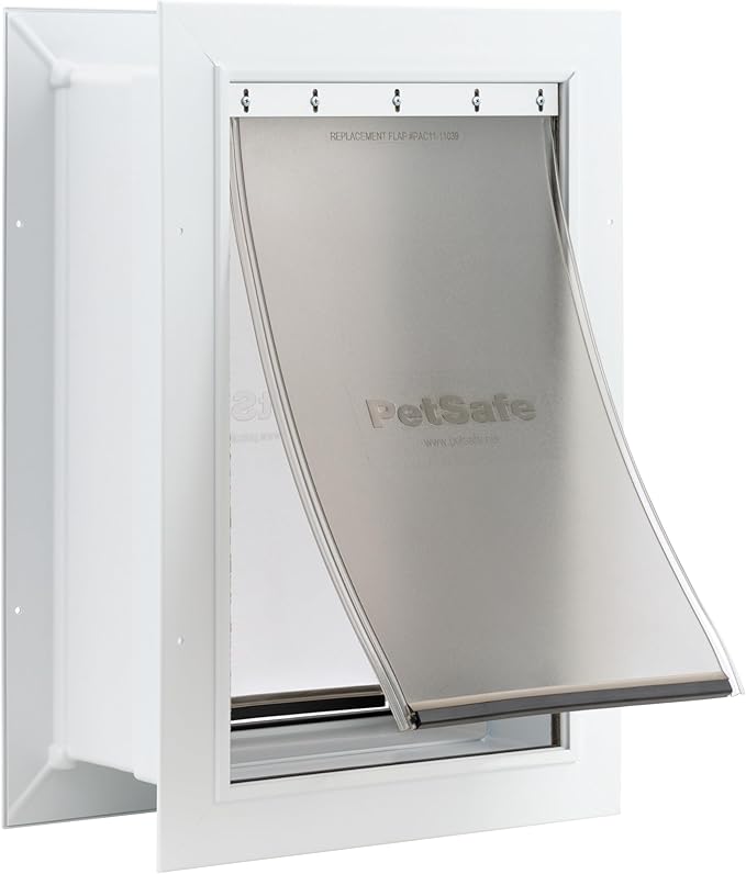 PetSafe Wall Entry Pet Door - Rust-Free Telescoping Frame - Easy Install for Interior & Exterior Walls 4 3/4" - 7" Thick - Medium - for Pets Up to 40 Lb