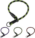BronzeDog Rope Pro Training Dog Collar Braided No Pull Quick Release Round Lead Collars for Dogs Small Medium Large Puppy (XL - 23.6" Long, Green)