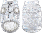 ASENKU Dog Winter Coat - Waterproof Windproof Dog Jacket, Warm Snowproof Doggie Puffer Vest for Cold Weather, Lightweight Snow Coats for Small Medium Large Dogs (Silver, 2XL)